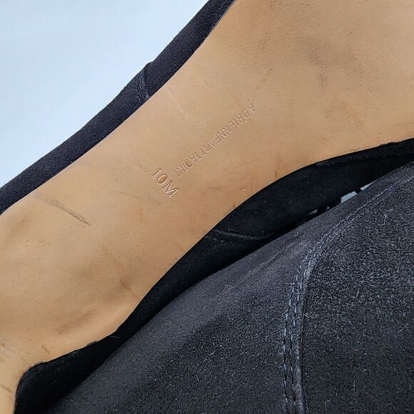 Adrienne Vittadini Suede Platform Heels Size 10M Black Shootie Booties Lace Up - Picture 10 of 13